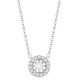 18ct White Gold 0.15ct Natural Diamond Halo Pendant with 16"-18" Chain Extender
