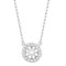 18ct White Gold 0.20ct Natural Diamond Halo Pendant with 16"-18" Chain Extender