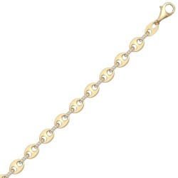9ct Yellow Gold CZ Anchor Bracelet with Extender