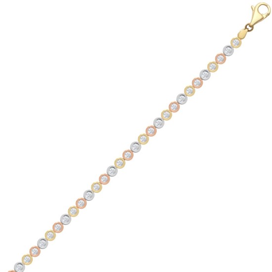 9ct 3 Colour CZ Tennis Bracelet