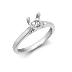Platinum 1.00ct Princess Cut Solitaire 4 Claw Plain Wed-fit Ring Mount