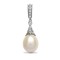 18ct White Gold Natural Diamond And Pearl Pendant