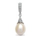 18ct White Gold Natural Diamond And Pearl Pendant