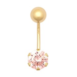 9ct Yellow Gold Cubic Zirconia Belly Bar
