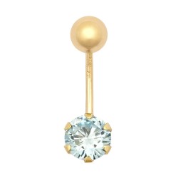 9ct Yellow Gold Cubic Zirconia Belly Bar