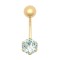 9ct Yellow Gold Cubic Zirconia Belly Bar