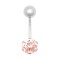 9ct White Gold Cubic Zirconia Belly Bar
