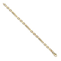 9ct Yellow Solid Cable and Spindle Necklace| Bracelet