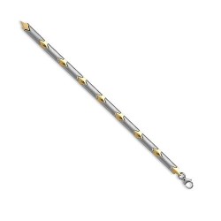 9ct White and Yellow Solid Bi Colour Bracelet