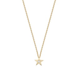 9ct Yellow 0.04ct Natural Diamond Pendant with 16" Chain