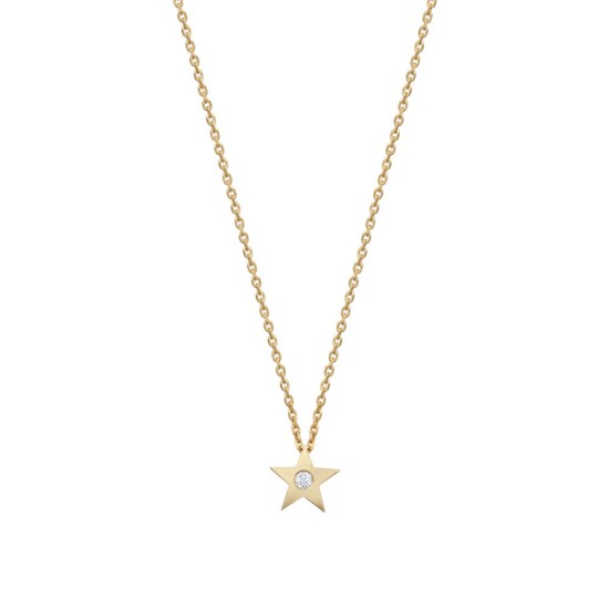 9ct Yellow 0.04ct Natural Diamond Pendant with 16" Chain