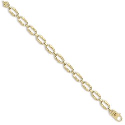 9ct Yellow Solid Rectangular Link Chain Bracelet