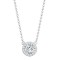18ct White Gold 0.12ct Natural Diamond Halo Pendant with 16"-18" Chain Extender set with a 0.50ct G SI1 Diamond