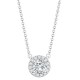 18ct White Gold 0.15ct Natural Diamond Halo Pendant with 16"-18" Chain Extender set with a 0.70ct G SI1 Diamond