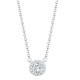 18ct White Gold 0.08ct Natural Diamond Halo Pendant with 16"-18" Chain Extender set with a 0.25ct J I1 Diamond