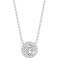 18ct White Gold 0.15ct Natural Diamond Halo Pendant with 16"-18" Chain Extender set with a 0.70ct J I1 Diamond
