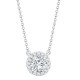 18ct White Gold 0.20ct Natural Diamond Halo Pendant with 16"-18" Chain Extender set with a 1.00ct J I1 Diamond