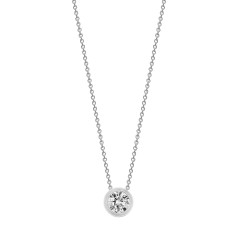 18ct White 1.00ct Threaded Rub over set Natural Diamond Pendant