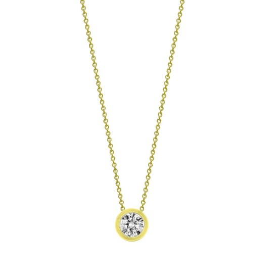 18ct Yellow 0.25ct Threaded Rub over set Natural Diamond Pendant