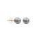 7.5-8mm premium quality grey cultured pearl Stud Earrings with a 9ct yellow gold post and butterfly fitting.