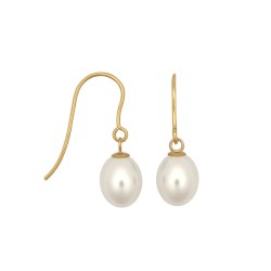 9.5mm premium quality cultured pearl drop Earrings with a 9ct yellow gold Shepherd's Hook fitting. 9.5mm premium quality cultured pearl drop Earrings with a 9ct yellow gold Shepherd's Hook fitting.