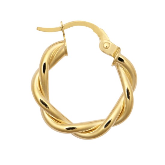 9ct Yellow Double Tubed Polished hoop Earrings