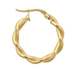 9ct Yellow Double Tubed Polished hoop Earrings