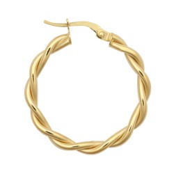 9ct Yellow Double Tubed Polished hoop Earrings