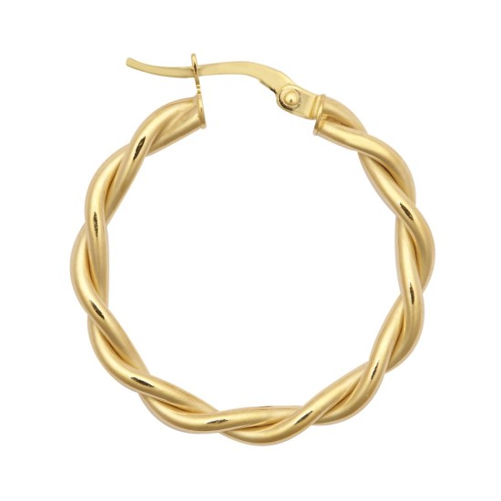 9ct Yellow Double Tubed Polished hoop Earrings