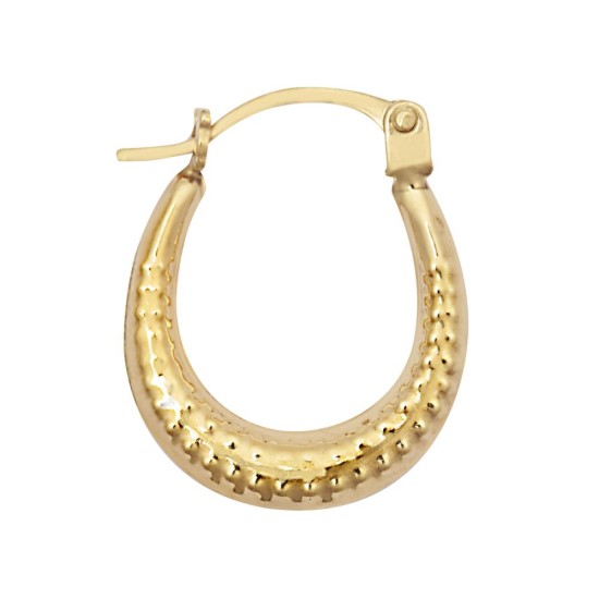 9ct Yellow Graduated Ribbed Creole Earrings