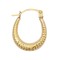 9ct Yellow Graduated Ribbed Creole Earrings