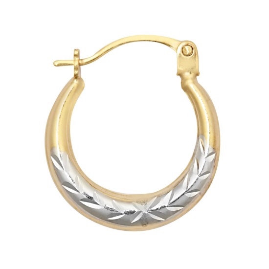 9ct Yellow & White Baby Creole Earrings