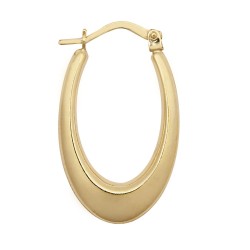 9ct Yellow Oval Shaped Creole Earrings