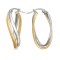9ct Yellow & White Double Oval Hoop Earrings