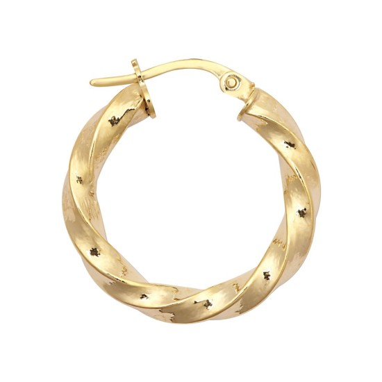 9ct Yellow Polished Slight Twist Hoop Earrings