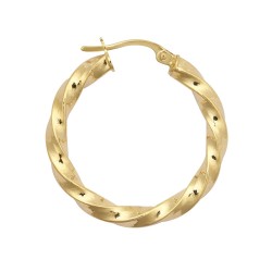 9ct Yellow Polished Slight Twist Hoop Earrings