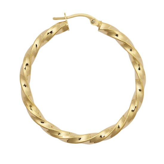 9ct Yellow Polished Slight Twist Hoop Earrings