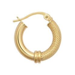 9ct Yellow Polished & Mesh Hoop Earrings