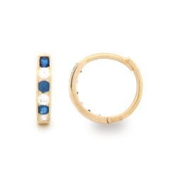9ct Yellow Sapphire & Cz Set Huggie Earrings