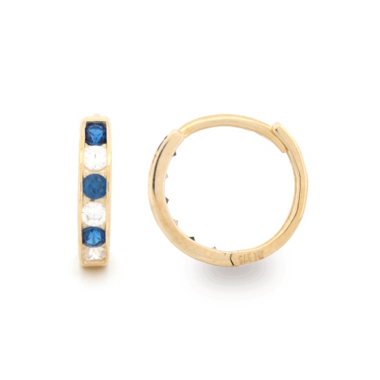 9ct Yellow Sapphire & Cz Set Huggie Earrings