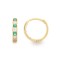 9ct Yellow Emerald & Cz Set Huggie Earrings
