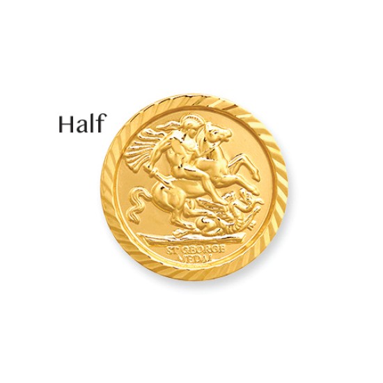 9ct Gold George & Dragon Half Sovereign Size Insert