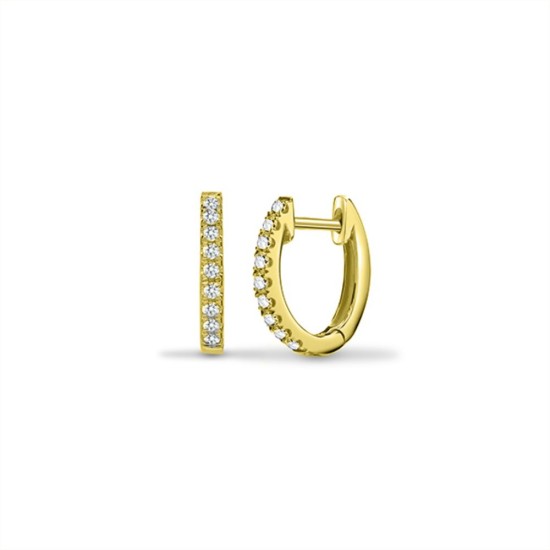 18ct Yellow 0.14ct Natural Diamond Oval Huggie Earrings