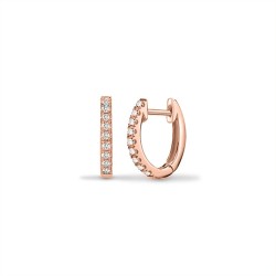 18ct Rose 0.14ct Natural Diamond Oval Huggie Earrings