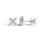 18ct White 0.25ct Natural Diamond X cluster stud earrings
