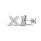18ct White 0.75ct Natural Diamond X cluster stud earrings
