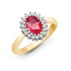 18ct Yellow Gold Natural Diamond And Ruby Ring