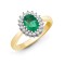 18ct Yellow Gold Natural Diamond And Emerald Ring