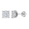 18ct White 1.00ct Natural Diamond 7 Stone Cluster Earrings