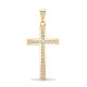9ct Yellow Gold Channel Set CZ Cross